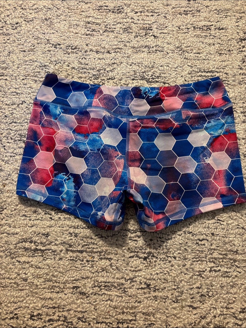 FLEO Hex-Pattern Blue & Pink Bike Shorts